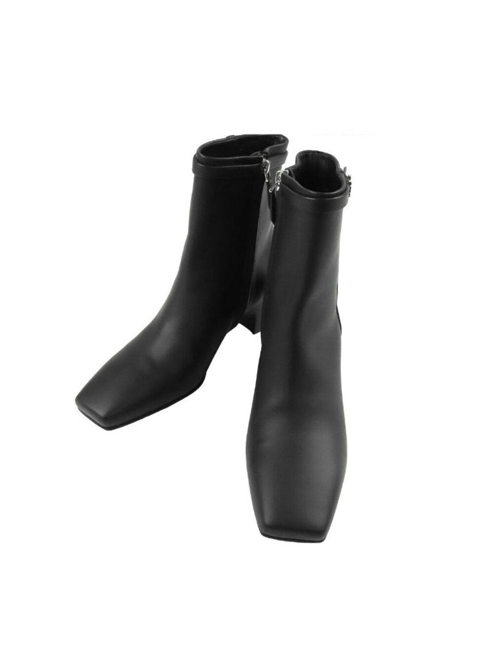 Hermes Homage Noir Black Leather Short Boots H Logo Side Zip Shoes
